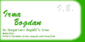 irma bogdan business card